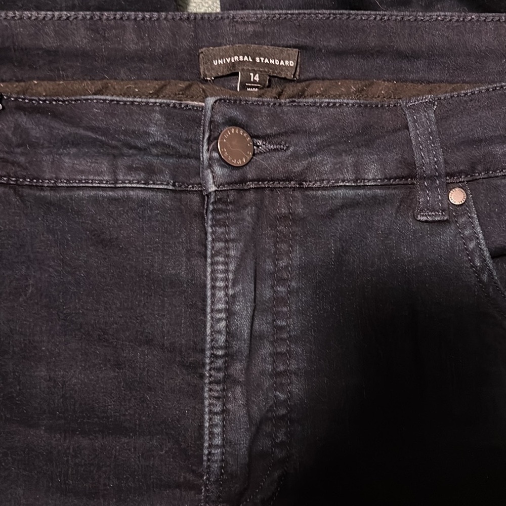 Universal standard dark denim jeans, size 14